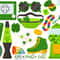 St Patricks Day Item Clipart SVG PNG EPS Images Disco Lava Lamp Roller Skate Rainbow Cookies Clov 0