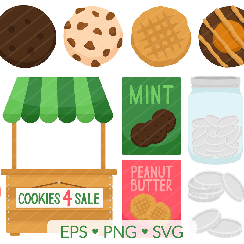 Cookie Stand Clipart  SVG PNG EPS Images  Cookie Sale Cookie Dealer Bakery Cookies 0