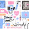 Nursing Clipart  SVG PNG EPS Images  Blue  Pink Nursing Items Stethoscope Thermometer Scrubs X Ray  0