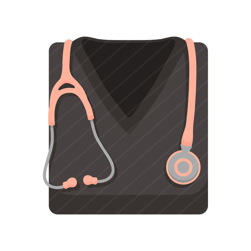 Nursing Clipart SVG PNG EPS Images Pink Black Nursing Items Stethoscope Thermometer Scrubs X Ray 3