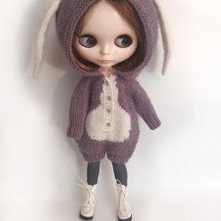 Jumpsuit rabbit for Blythe doll