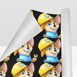 pupstruction gift wrapping paper 58"x 23" (1 roll)