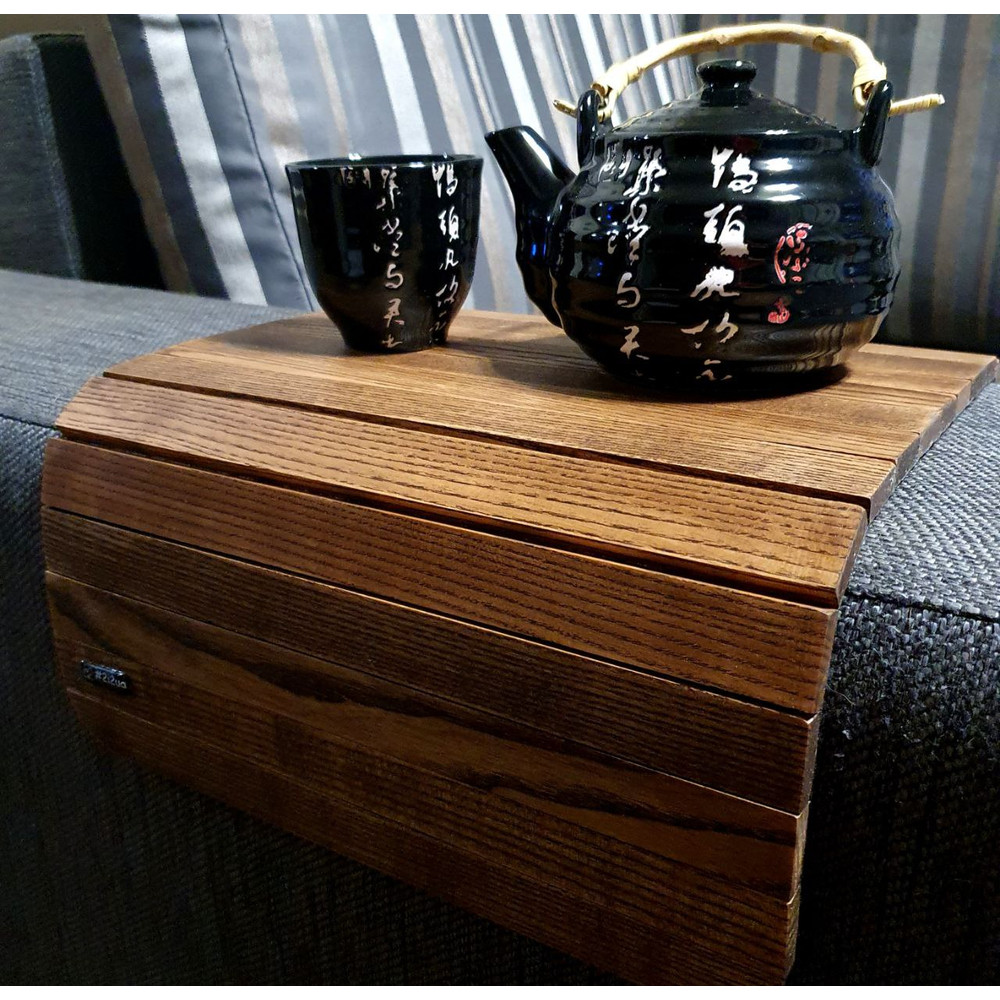 Sofa Arm Tray Walnut Color Sofa Tray Table Armrest Tray Wooden Coffee Table Lap Desk Wooden Tray 6