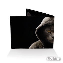 tyvek paper slim wallet, cat in the hood
