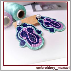 FSL In The Hoop design Earrings(ITH) - Embroidery Manavi 05