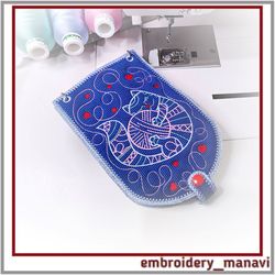 Case for spokes hooks scissors with Cat and Hearts In The Hoop Machine Embroidery Design by Embroidery Manavi 05