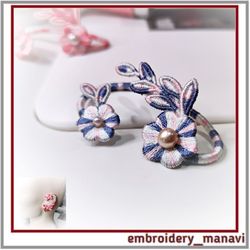 FSL In The Hoop design Flower ear cuff* Ear earrings-cuff* Ear wrap (ITH) - Embroidery Manavi 05