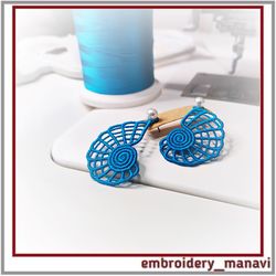 FSL In The Hoop design Earrings Shell (ITH) - Embroidery Manavi 05