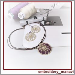 FSL In The Hoop Embroidery design Earrings and Pendant Spiral (ITH) - Embroidery Manavi 05