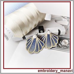 FSL In The Hoop embroidery Earrings Shell 3 (ITH) - Embroidery Manavi 05