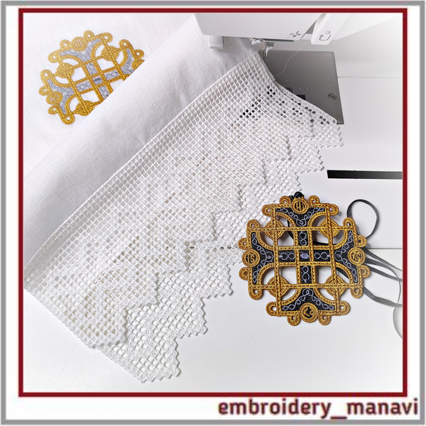 FSL_cross_ Pendant_embroidery_designs_lace_insert_traditional_on_fabric_Lace_Filet_border