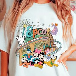 Disney Epcot Png, Mickey And Friends Png, Disney Family Trip 2024 Png, Disney Family Vacation Png, Retro Epcot Png