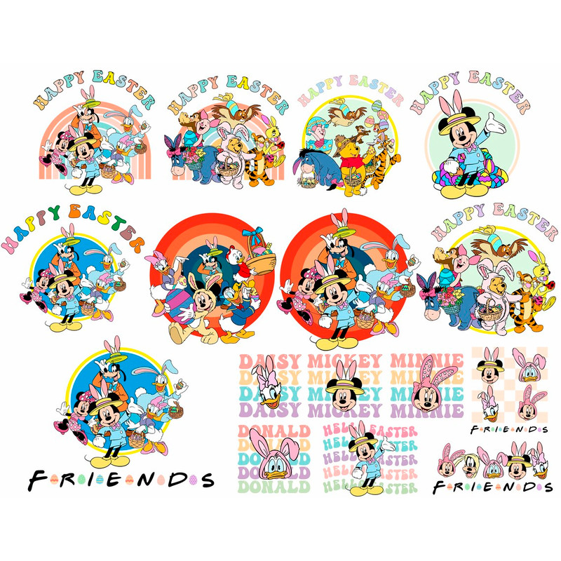 Mickey and Friends Easter Svg Png Bundle, Wınnıe the Pooh Easter svg.jpg