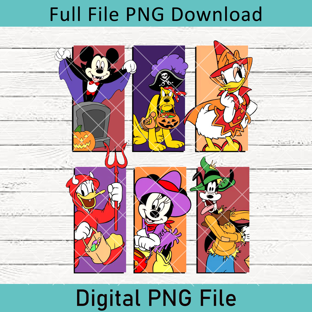 Retro Mickey And Friends Nightmare On Main Street PNG Disneyland Halloween PNG Mickey Not So Scary Halloween Party PNG 0