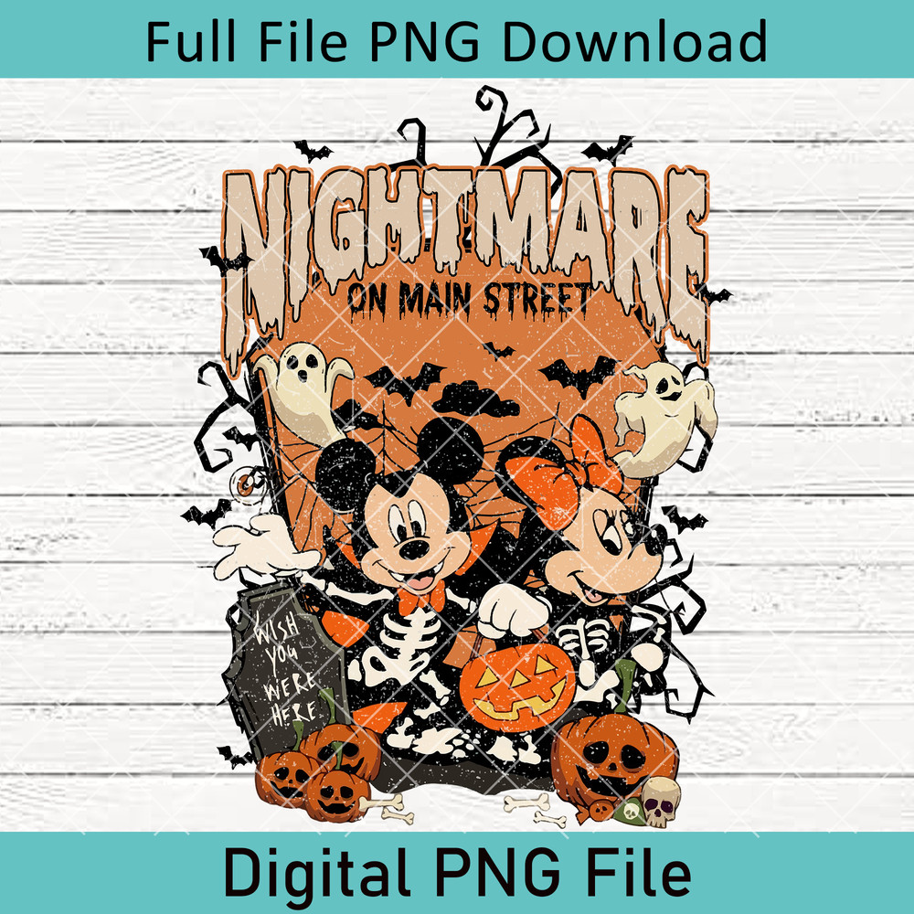 Nightmare On The Main Streat PNG Mickey And Friends Skeleton Halloween PNG Disney Halloween PNG Spooky Season PNG 0