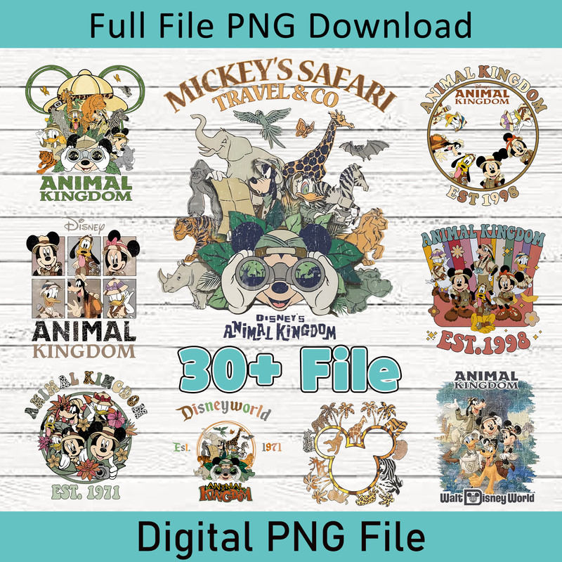 30 Bundle Disney Animal Kingdom PNG Disney Safari Trip PNG Animal Kingdom PNG Mickey And Friends PNG Safari Mouse 0