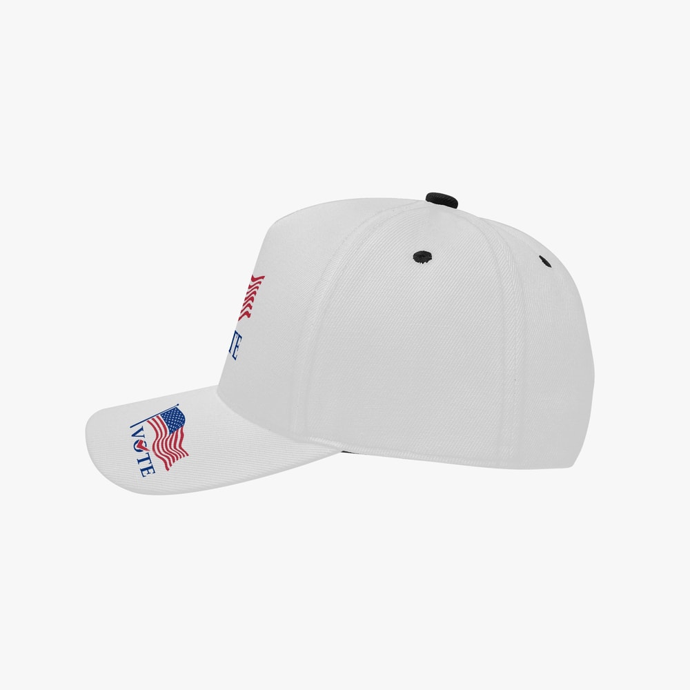 White Cap Voting Day USA Flag Printed Cap 3