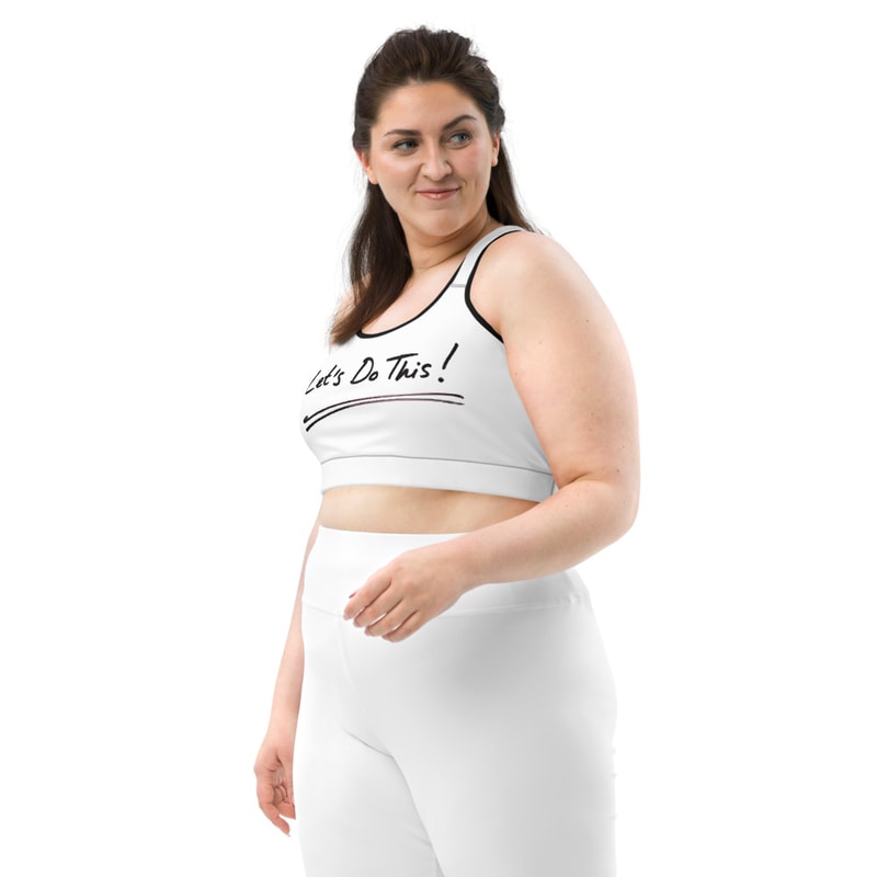 Sports Bra With Print Slogan Let Do It All Sizes Avb 0