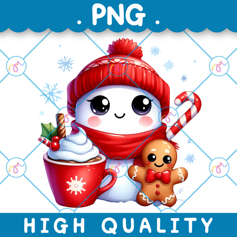 Cute Snowman Png File Cute Christmas Png Gingerbread Png Design Holiday Png Sublimation Png 0