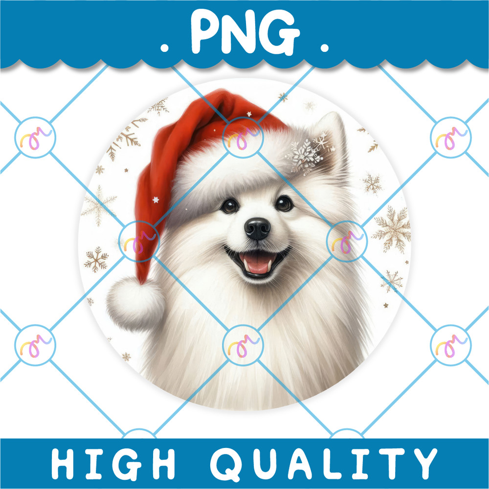 Christmas American Eskimo Dog Ornament PNG 0