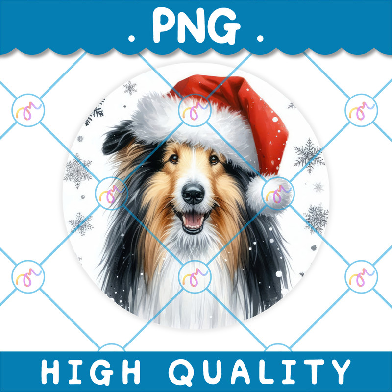 Christmas Bearded Collie Dog Ornament PNG 0