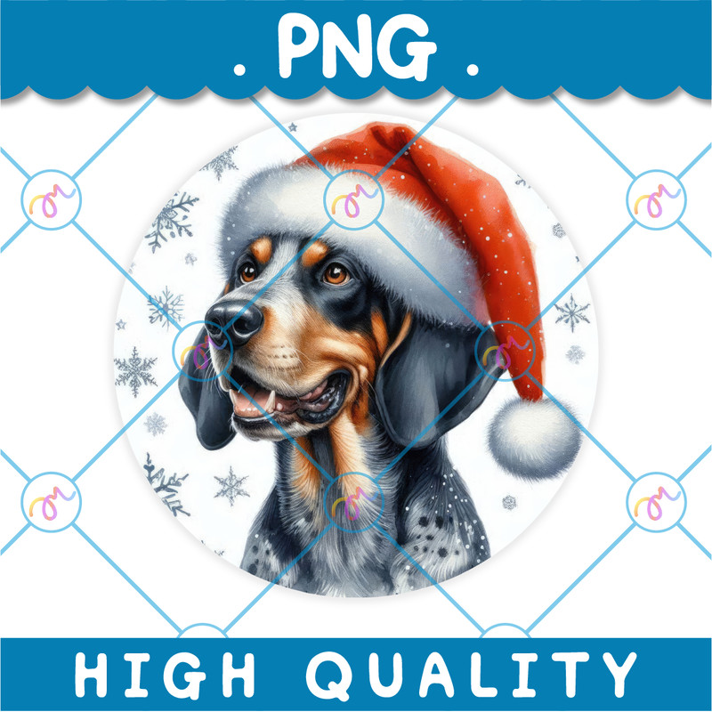 Christmas Bluetick Coonhound Dog Ornament PNG 0