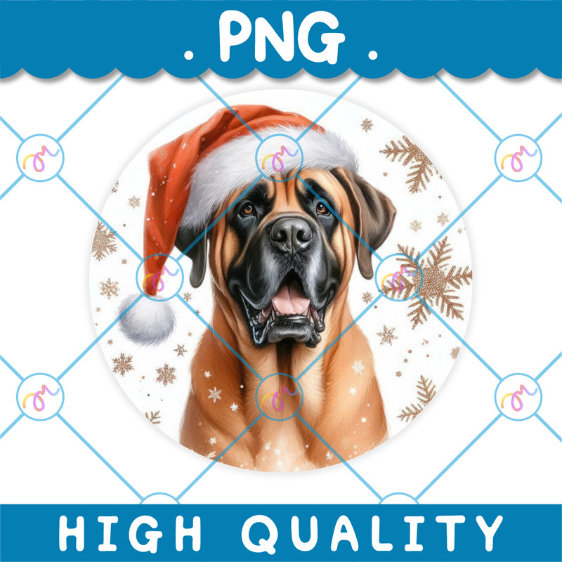 Christmas Boerboel Dog Ornament PNG 0