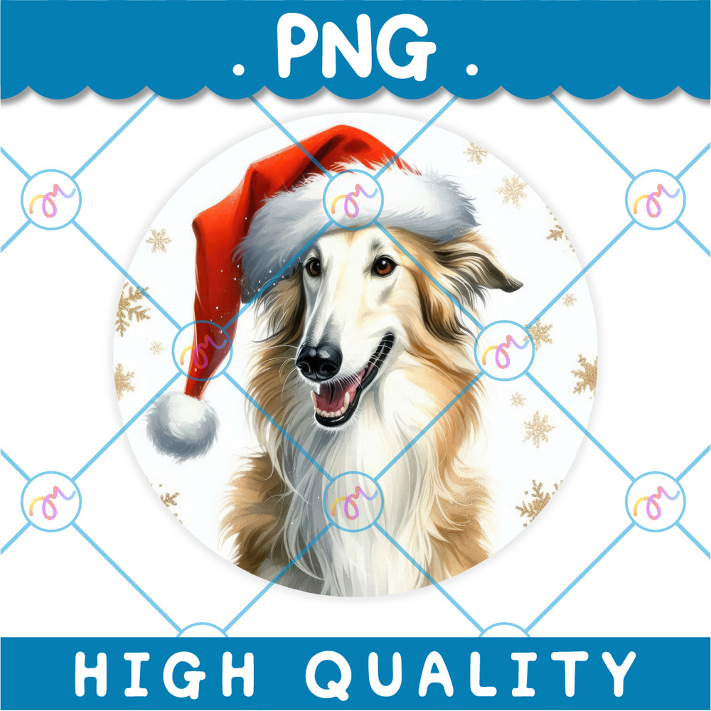 Christmas Borzoi Dog Ornament PNG 0