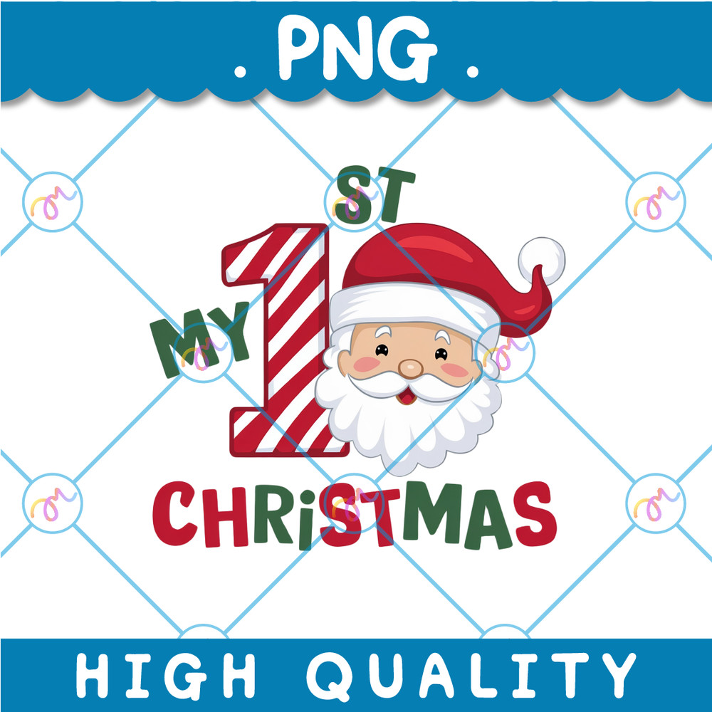 My 1st Christmas PNG Babys First Christmas My 1st Xmas Digital Design Baby Christmas Ornament Ide 0