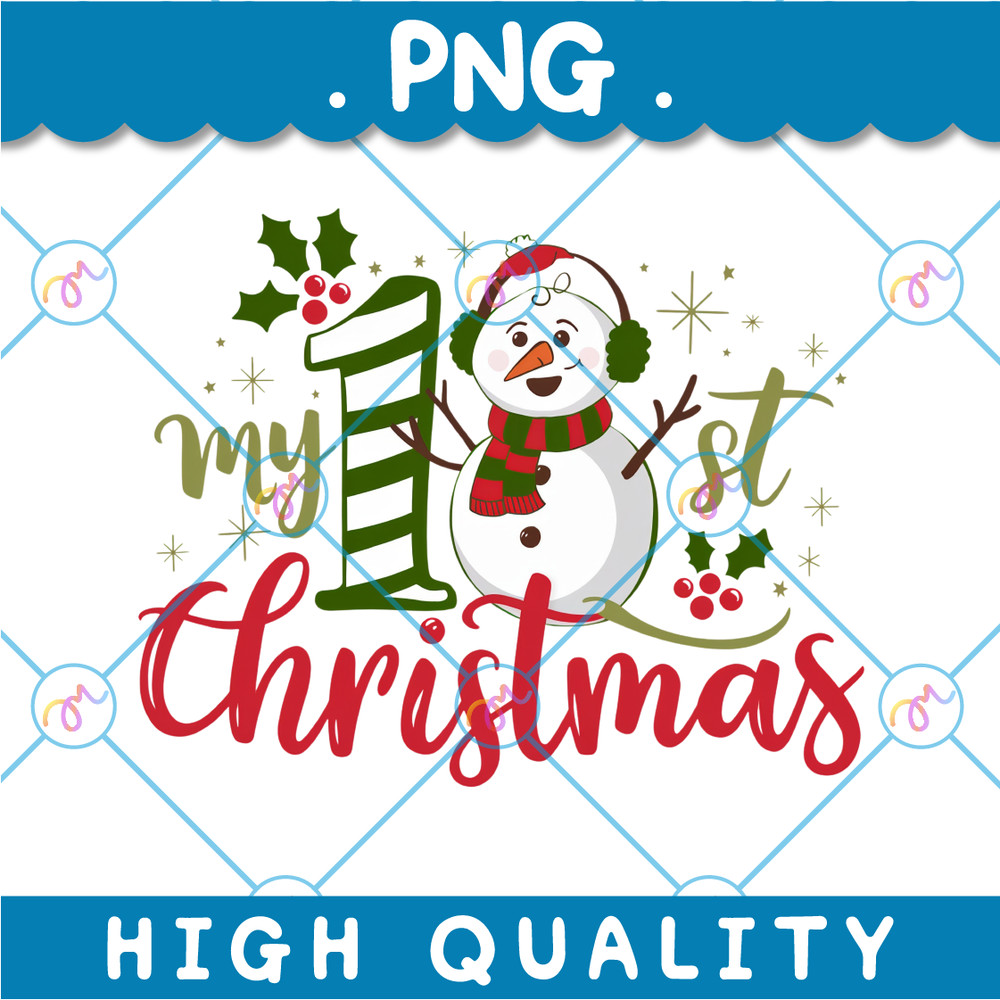 Babys First Christmas My 1st Christmas PNG My 1st Xmas Digital Design Baby Christmas Ornament Idea 0