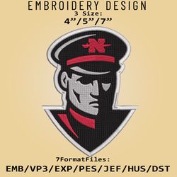 NCAA Logo Nicholls Colonels, Embroidery design, Embroidery Files, NCAA Nicholls Colonels, Machine Embroidery