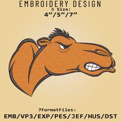 NCAA Logo Campbell Fighting Camels, Embroidery design, Embroidery Files, NCAA Campbell Fighting, Machine Embroidery