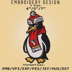 NCAA Logo Youngstown State Penguins, Embroidery design, Embroidery Files, NCAA Youngstown State, Machine Embroidery