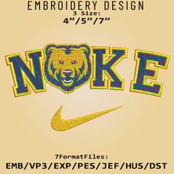 ncaa logo nike northern colorado bears embroidery design, embroidery files, machine embroidery pattern