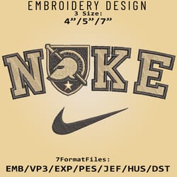 ncaa logo n.ike army black knights embroidery design, embroidery files, machine embroidery pattern