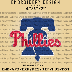 philadelphia phillies mlb embroidery designs, mlb logo embroidery files, mlb phillies, machine embroidery pattern