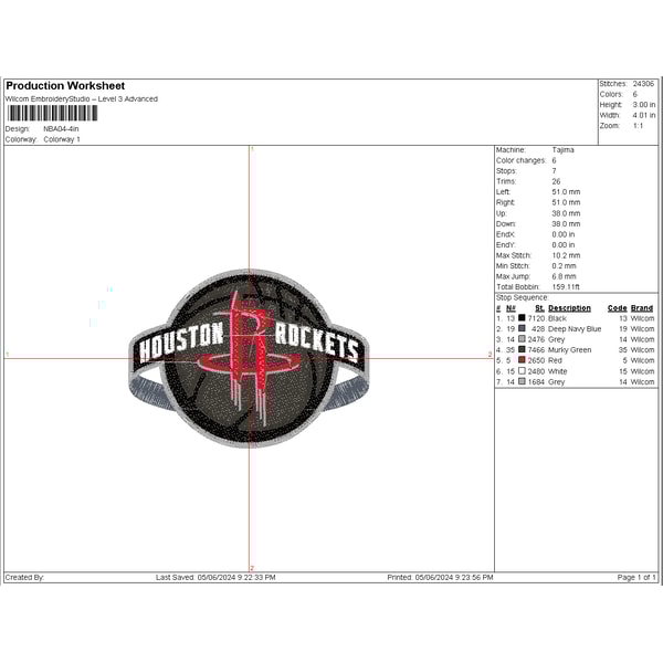 Houston Rockets Logos Embroidery Design File, NBA Teams Embr - Inspire ...