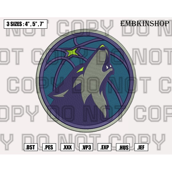 Minnesota Timberwolves Logo Embroidery Design File, NBA Team - Inspire ...