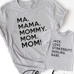 mothers day gift funny mom shirts custom t-shirt men kids women tshirt boy girl toddler kid tee matching personalized ni