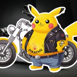 pikachu sticker, pokemon sticker, printable svg vector & illustration, pikachu biker, pikachu clipart, pikachu print pdf