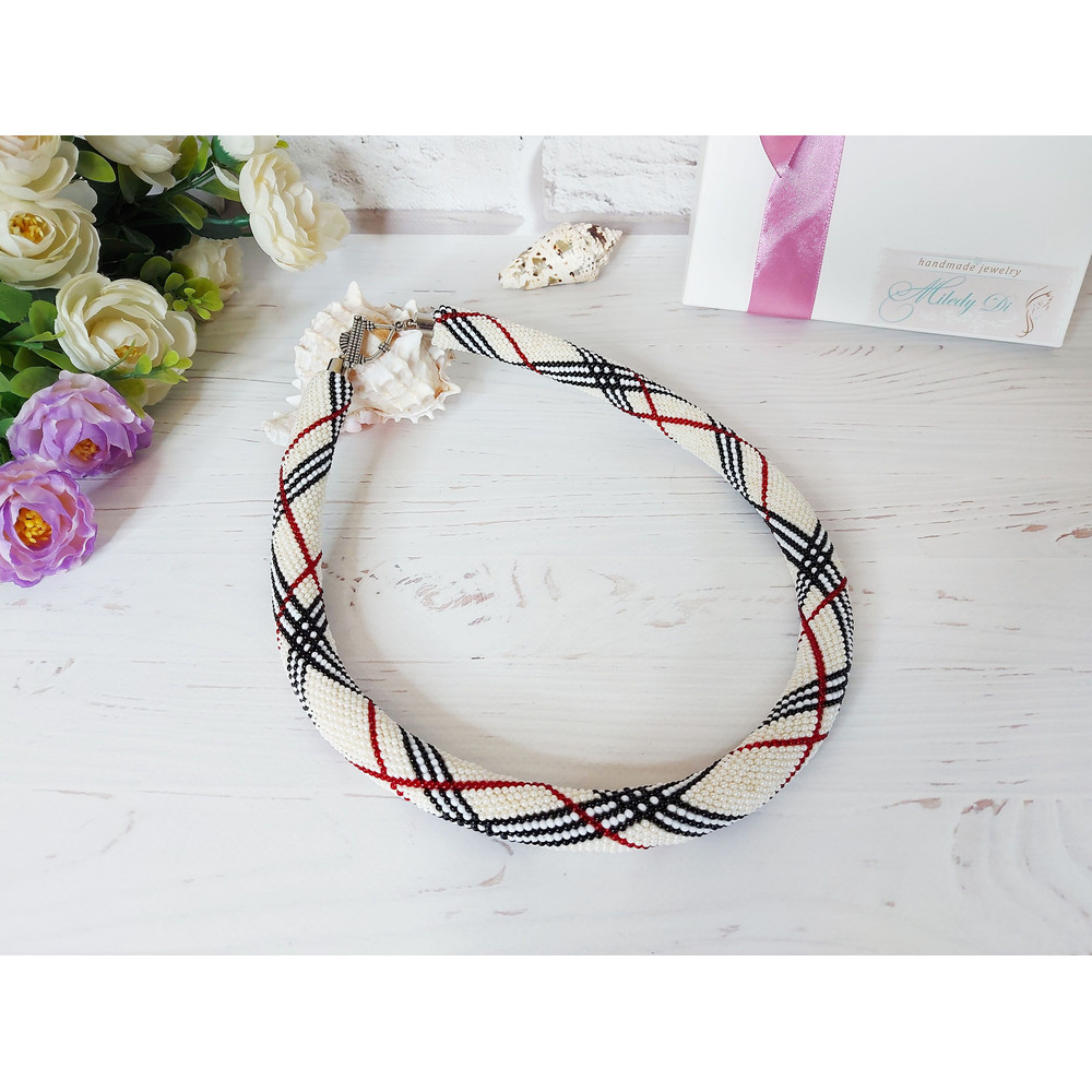Geometric Beading Necklace PDF Digital Pattern Seed Bead Crochet Rope Necklace Pattern For Adult Je 1