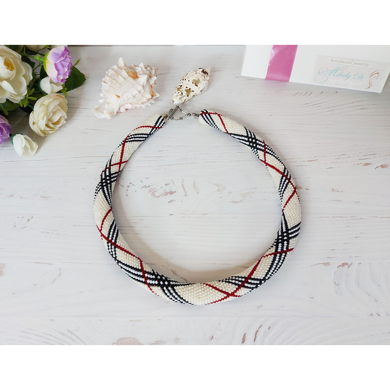 Geometric Beading Necklace PDF Digital Pattern Seed Bead Crochet Rope Necklace Pattern For Adult Je 2