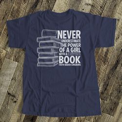Ruth Bader Ginsburg shirt | never underestimate the power of a girl with a book DARK tshirt | ruth bader ginsburg quote