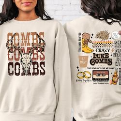 Combs Bullhead Sweatshirt & Hoodie, Two Side, Country Music Shirt, Luke Combs World Tour 2022, Cowboy Combs, Luke Combs