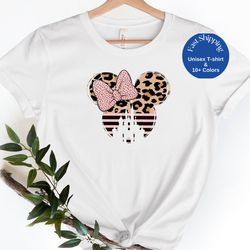 Leopard Minnie Shirt,Women Leopard Minnie Shirt,Disneyworld Shirt,Minnie Ear Shirt,Leopard Cheetah print Shirt,Disney Sh