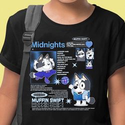 Muffin Taylor Midnights Bluey Shirt, Bluey Swifties Shirt, Bluey Swift Shirt, The Eras Tour Bluey Shirt, Gift For Swifti
