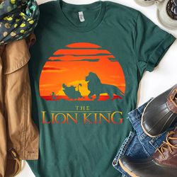 Disney The Lion King Simba Pumbaa Timon Rafiki Classic Sunset Walk T-Shirt, Disneyland Epcot Family Matching Shirts, Mag