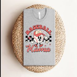 Retro Baseball Mama Hat Checkered Shirt
