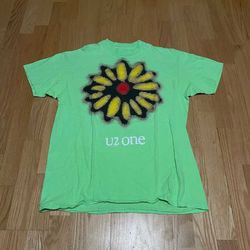 vintage 90s u2 one flower lime green single stitch short sleeve cotton t shirt size xl