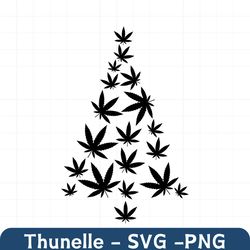Weed Leaf Christmas Tree SVG | Stoner Holiday | Cannabis Winter Decal Decor Graphics | Cricut Cutfile Clip Art Vector Di